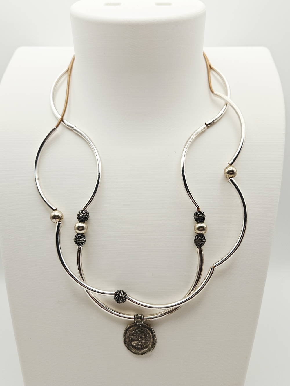 Vintage Lizzy James Handmade Double Layer Cord Necklace